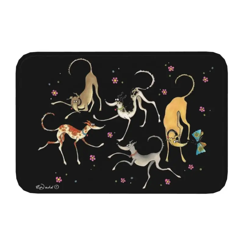 Party Greyhounds Lurcher Door Floor  Kitchen Mat  Indoor Whippet Sighthound Dog Doormat Garden Entrance Rug Carpet Footpad