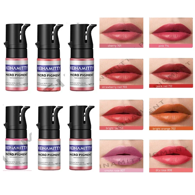 Professional Micropigmentation Pigments 18ml Lip Tint Tattoo Airbrush Ink For Permanent Makeup Eyebrow Machine Easy To Color