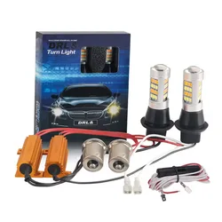 2pcs Led Turn Signal Light 1156 ba15s P21W BAU15S PY21W 2835 42SMD 7440 W21W WY21W T20 Canbus No Error White Yellow DRL Daylight