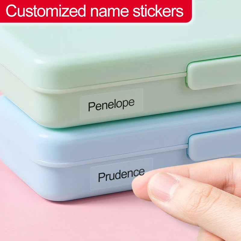 ‌Personalized Multilingual Name Tags,Waterproof Custom School Labels for Kids-Reusable Transparent Stickers,DIY Crafts Supplies
