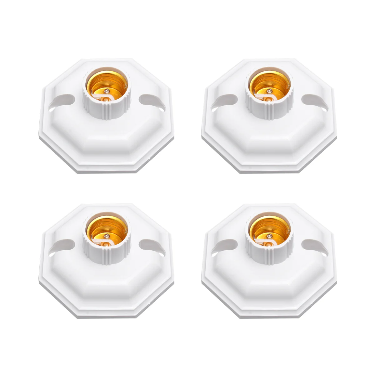 4 قطعة E27 برغي مصباح حامل المثمن الشكل دائم مقاومة للاهتراء مزهرية مضيئة مزودة بقاعدة للمنزل مخزن مكتب ساحة مصباح ديكور حامل