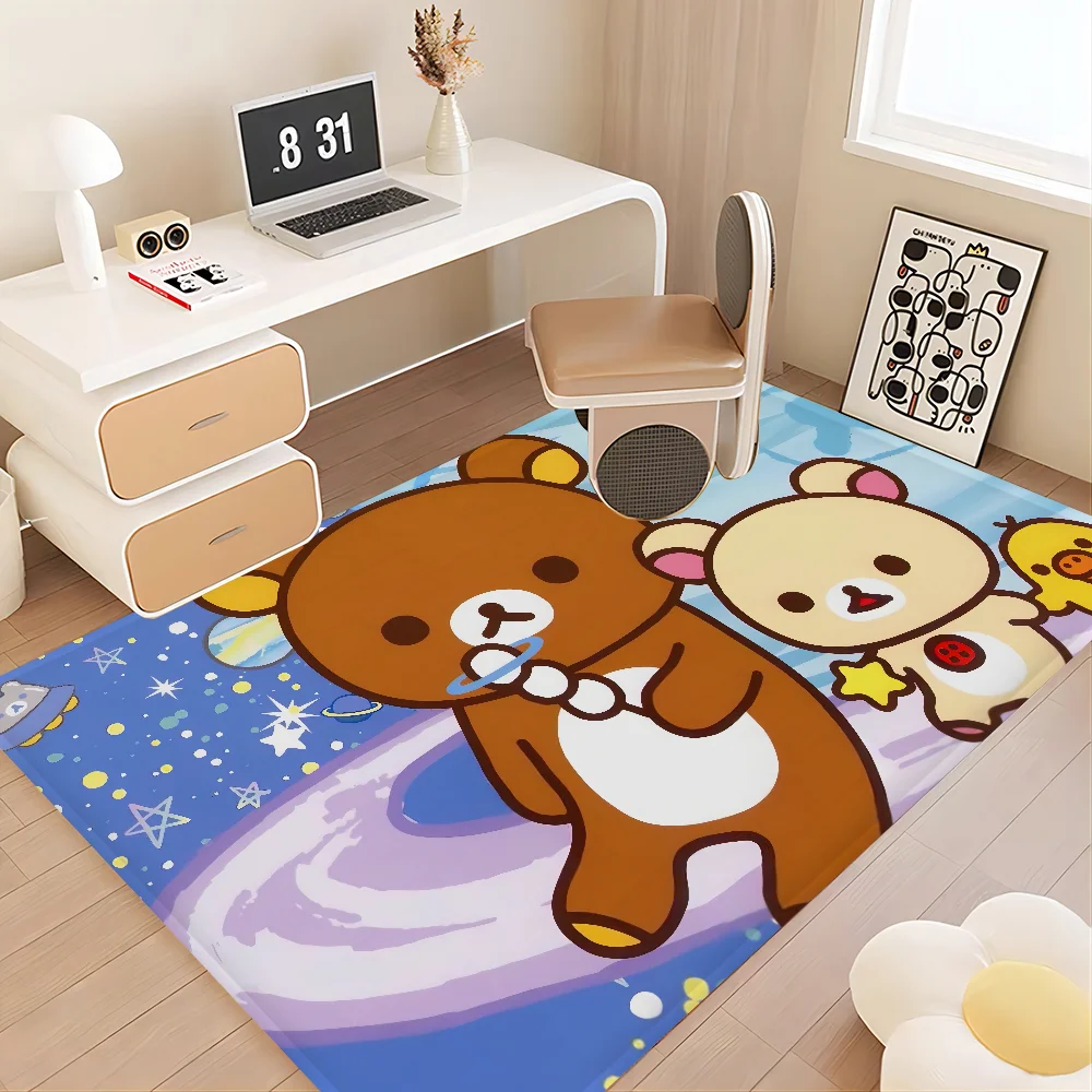 Cute Rilakkuma Floor Mat Floor Mat INS Style Soft Bedroom Floor House Laundry Room Mat Anti-skid Household Carpets