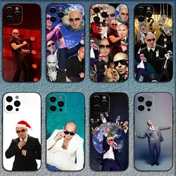 Mr W-Worldwide Pitbull Phone Case For iPhone 16,15,14,13,12,11,Pro,X,XS,Max,XR,Plus,Mini Soft Black Cover