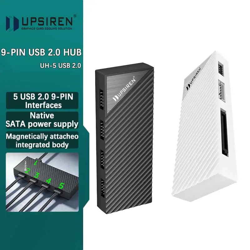 UPSIREN HU-5 USB 2.0 HUB 5 USB 2.0 9-PIN Interfaces Native SATA power supply Magnetically attacheo integrated body