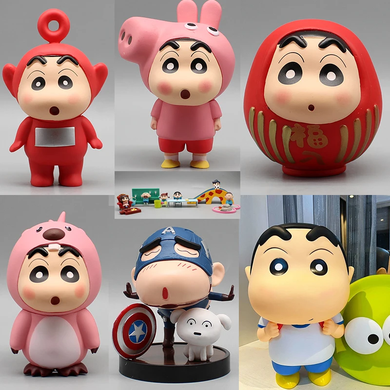 Figuras de acción de Anime Nohara Shinnosuke, Crayon Shin-chan, Colección periférica de PVC, modelo de adorno, juguetes, regalos de cumpleaños