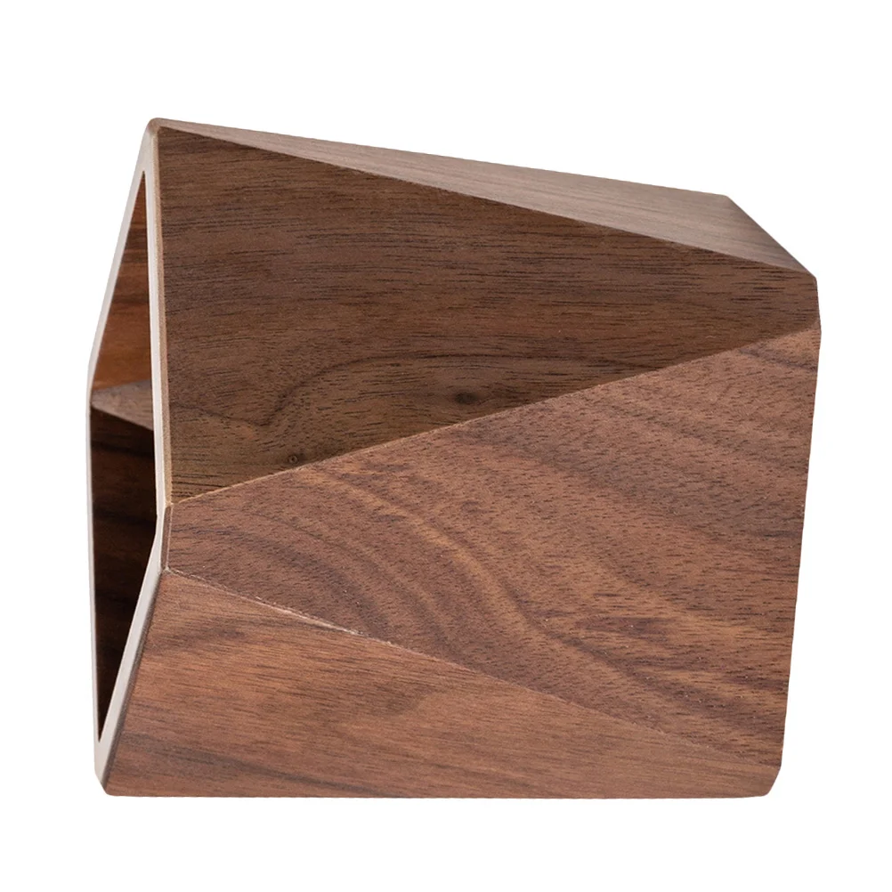 

1Pcs Black Walnut Wooden Pen Holder Compact Size Desktop Storage Organizer Office Home Stationery Container