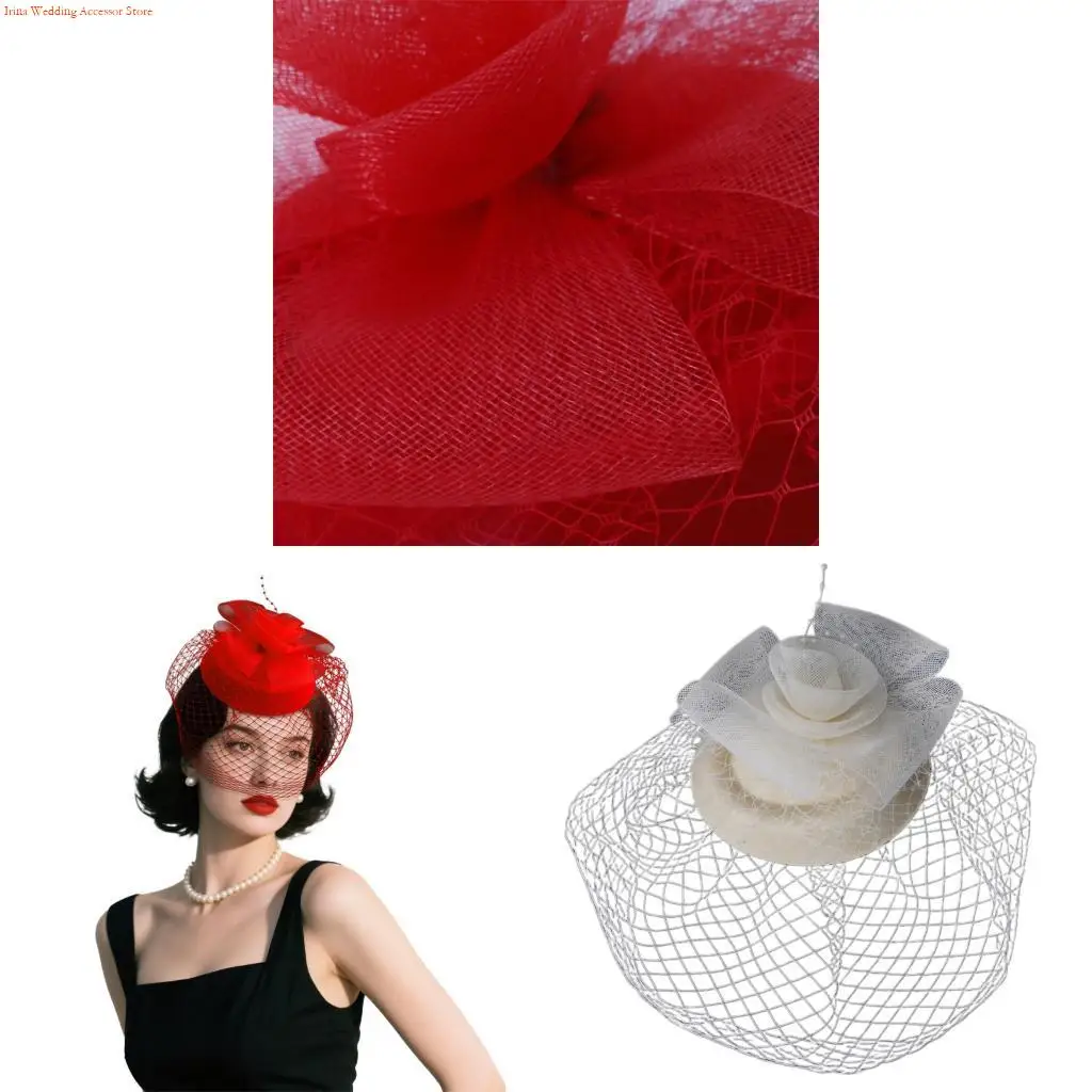 G92D Breathable Mesh Bridal Hair Clip PropsFor Women Girls Comfortable Veil Accessory
