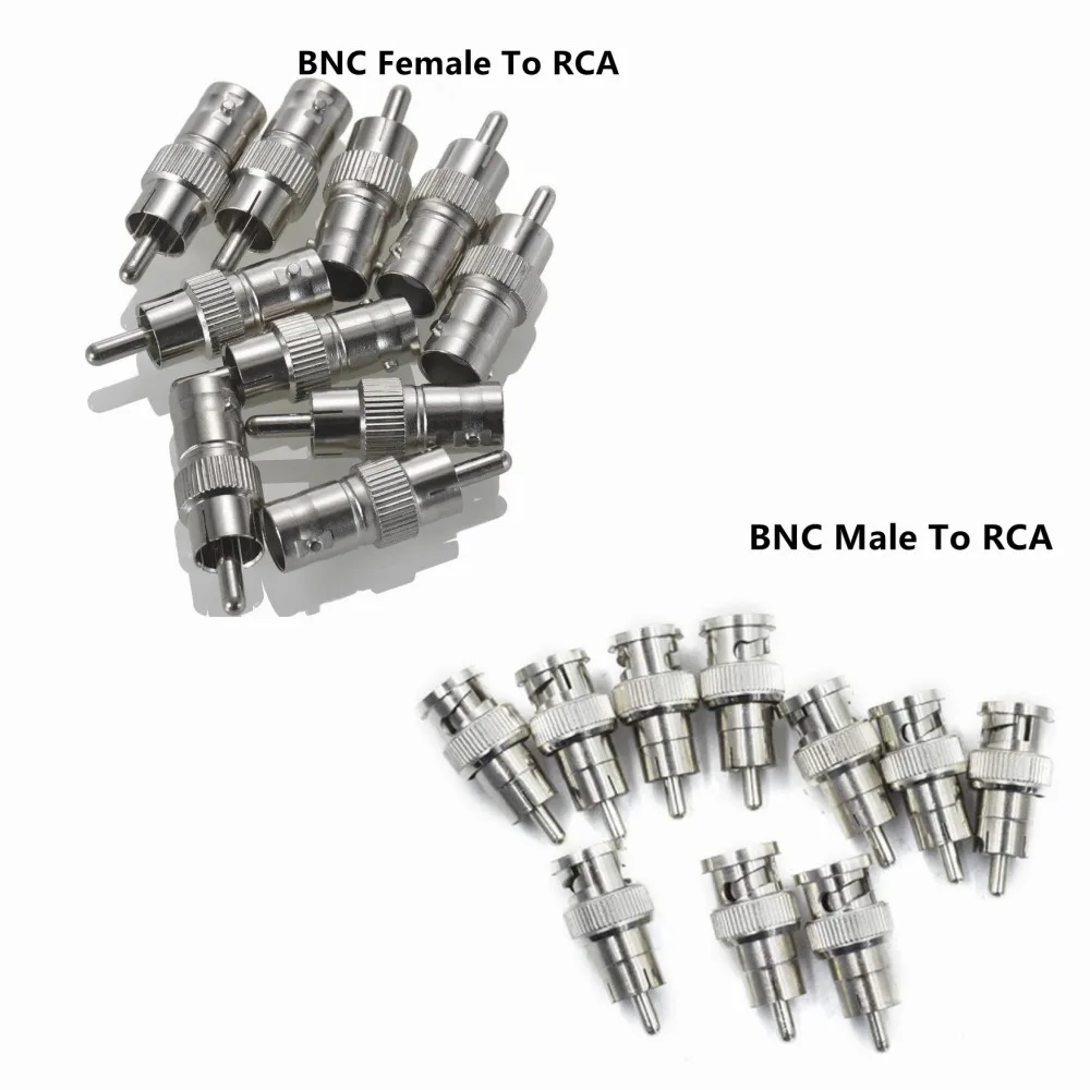 BNC To RCA Converter Adapter Male/Female Coaxial Connectors To RCA Male Connectors For CCTV Security Camera