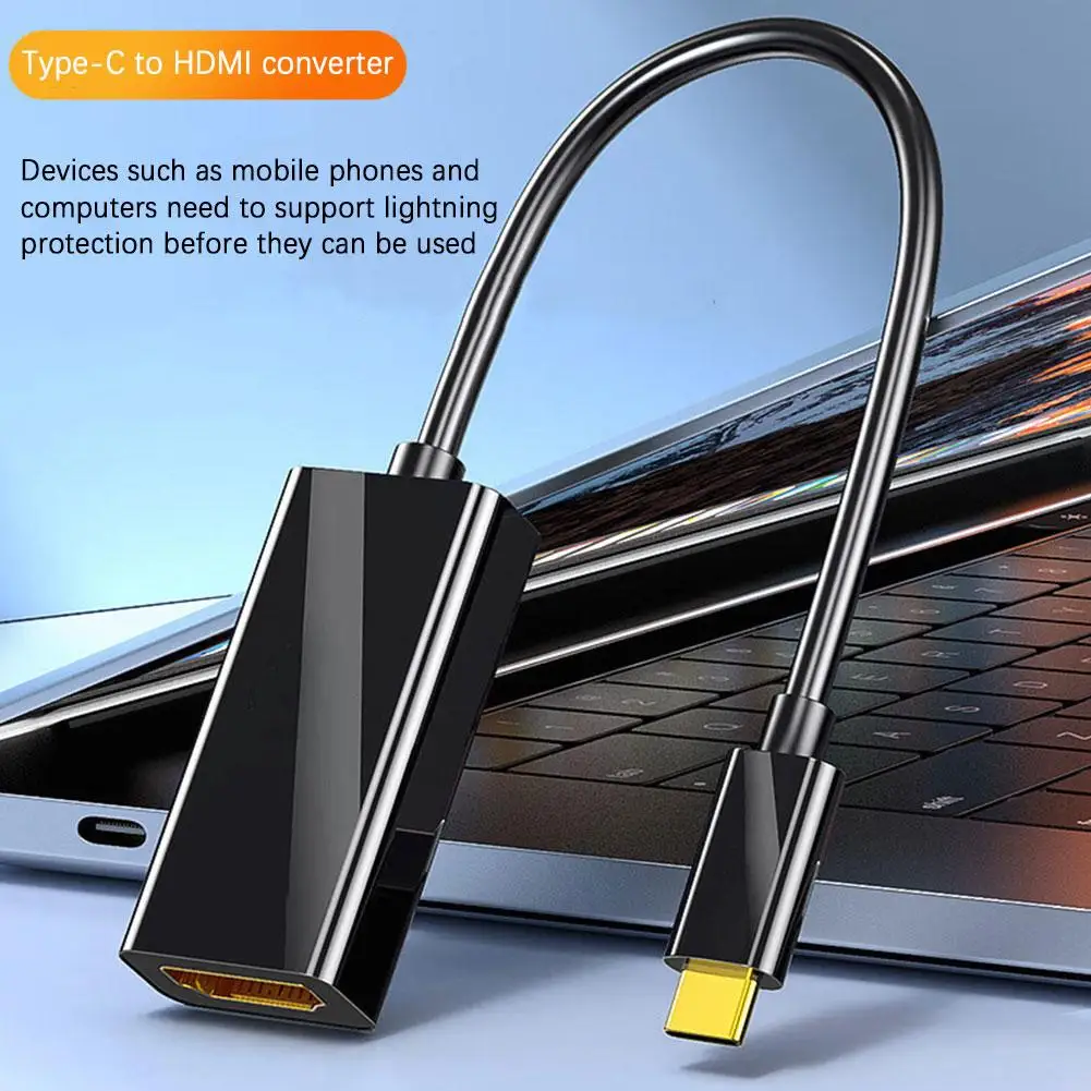 USB-C zu HDMI-kompatibles Kabel USB Typ-C Konverterkabel Laptop Handy Video-Kabeladapter für Macbook Pro Air iPhone 15 16 17