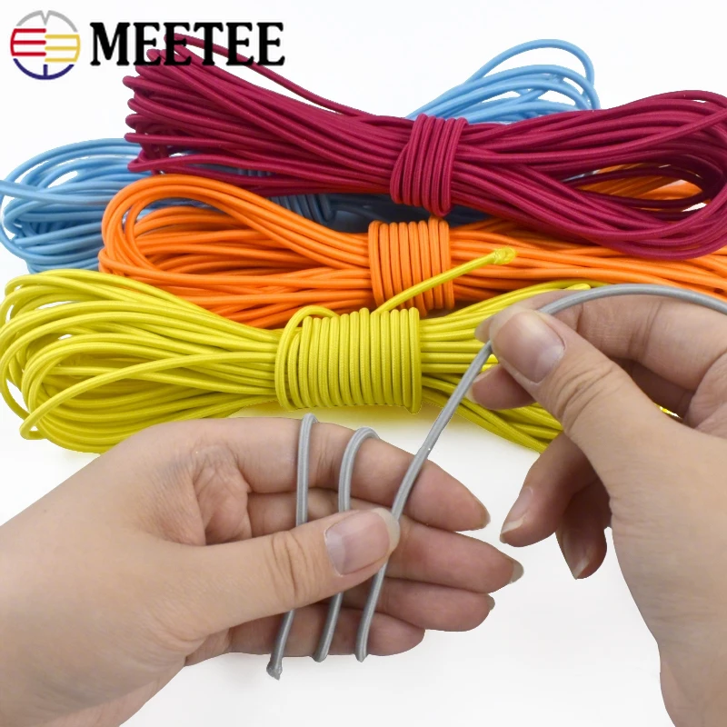

5/10/20M 3mm Colorful Round Elastic Cord for sewing pants Clothes Rubber Band HairBand Mask Drawstring Rope DIY Accessories