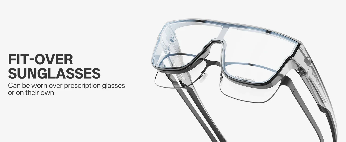 KAPVOE Neue Fitover Sonnenbrille UV400 Schutz Über Brille Träger Übergroße Quadratische Brille Männer Frauen Radfahren Laufen Gläser – Detail 3