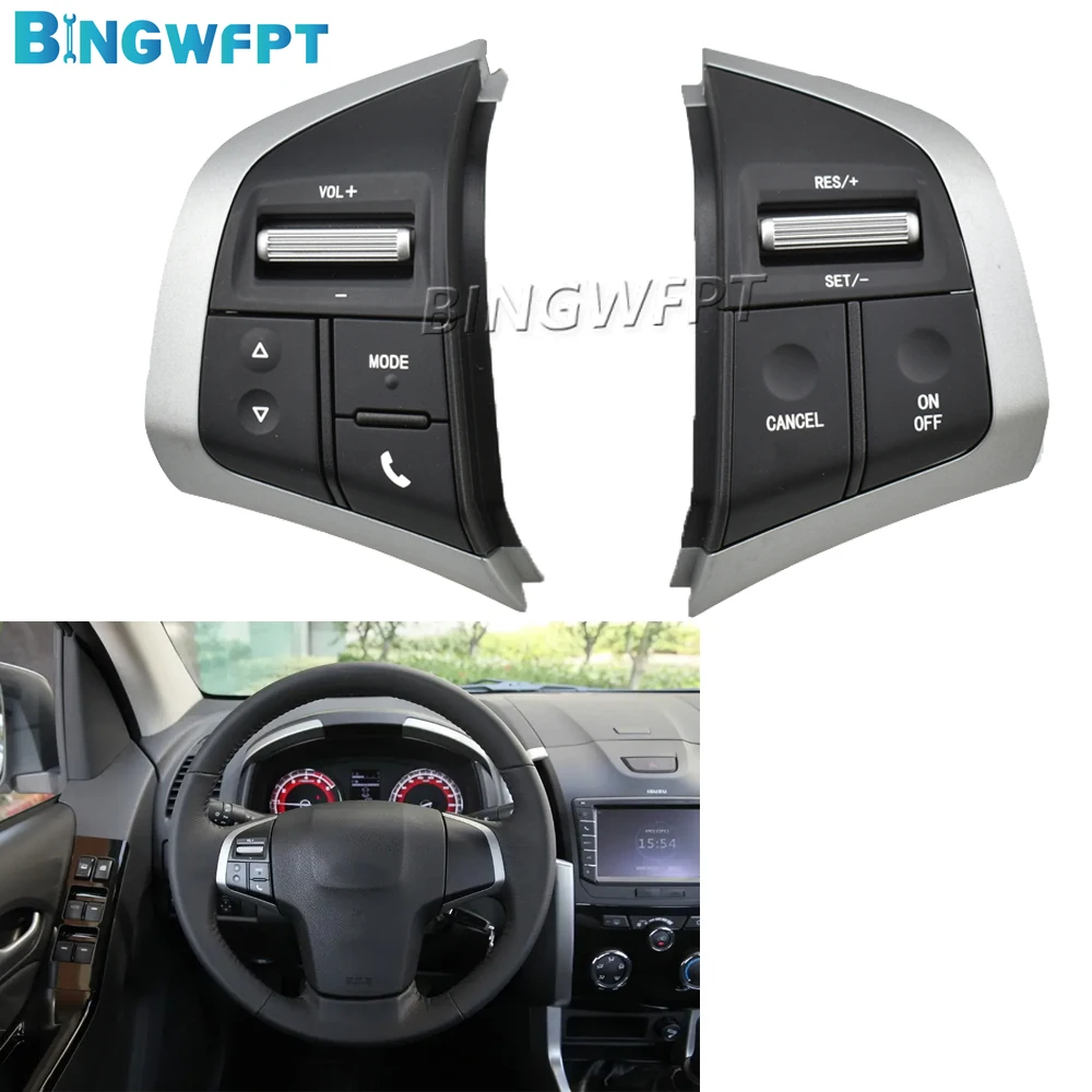 Car Audio Volume Cruise Control Switch Steering Wheel Media Player Button For Isuzu D-Max 2015-2019 MU-X DMAX