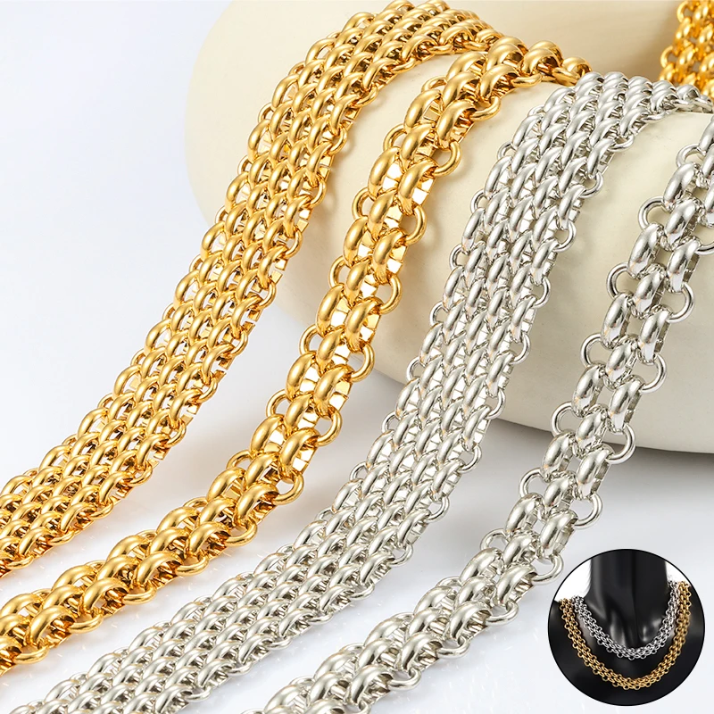 

1Meter Stainless Steel 3 /7 Rows Chain For Needlework Jewelry Making Materials DIY Necklaces Bracelets Gold Accessories Supplies