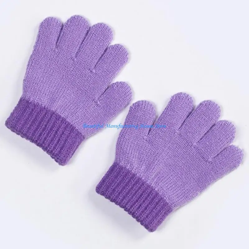 قفازات E56A للأطفال، قفازات شتوية دافئة، قفازات دافئة كاملة الأصابع #3