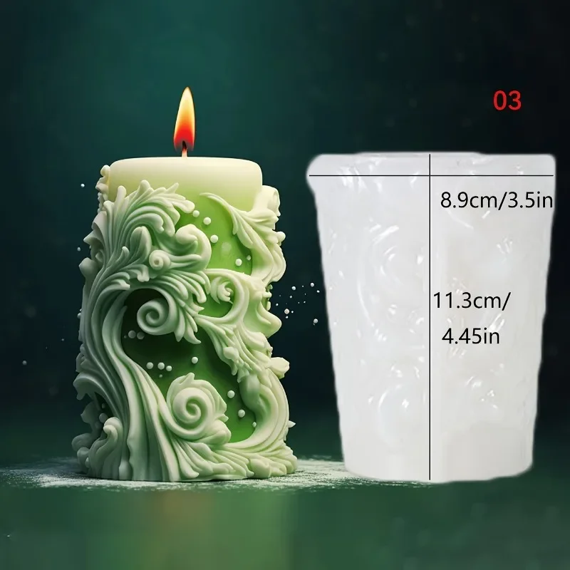 Elegant Aromatherapy Candle Making Kit - Silicone Spiral & Swirl Pattern Mold for Unique Cylindrical Candles with Decorative