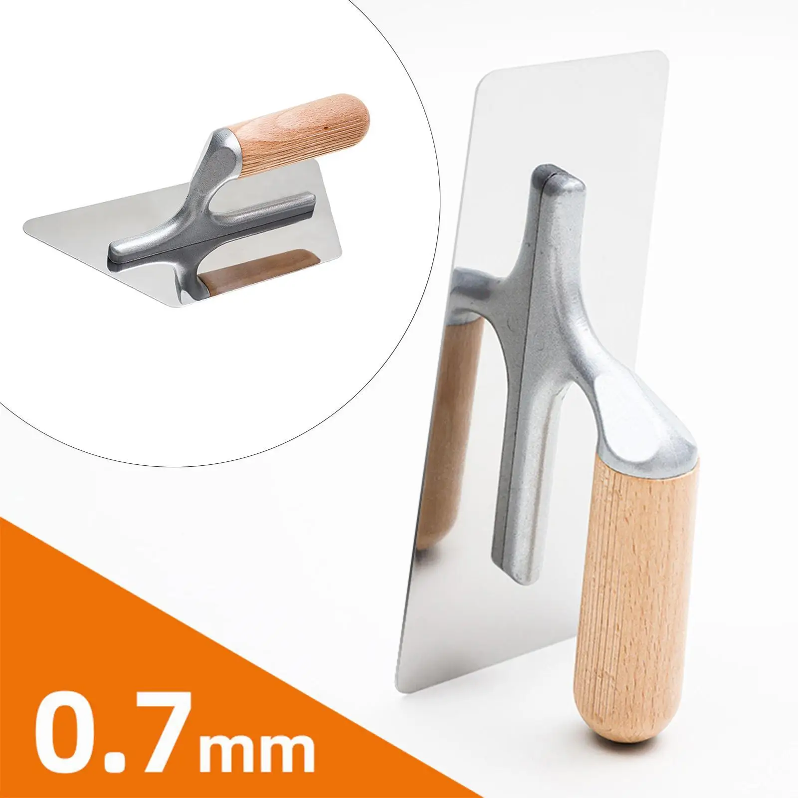 

Plastering Trowel Stainless Steel Ergonomic Wooden Handle Hand Tool Finishing Trowel for Plastering Concrete Work Stucco Cement