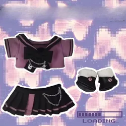 20cm baby clothes dark purple school uniform set cotton doll clothes three piece set doll doll doll changing