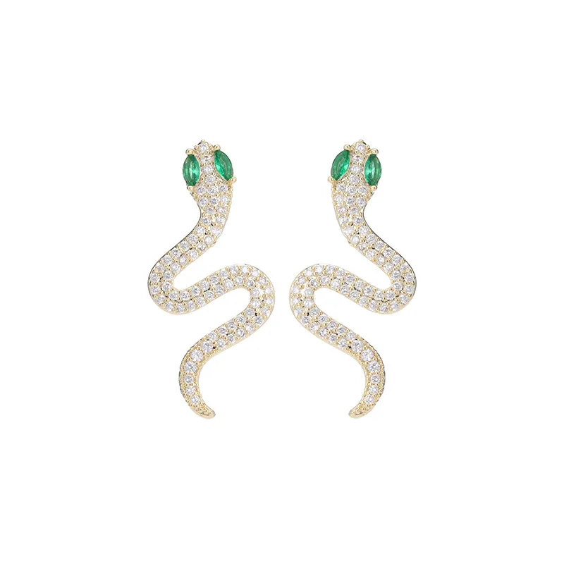 Fashionable and elegant snake earrings, zodiac stud earrings, high-end earrings for women