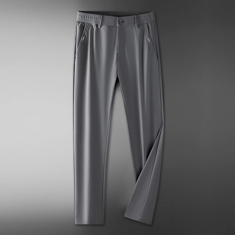 الربيع الصيف سراويل تقليدية رجالية الأعمال تمتد سليم صالح مرونة الخصر عداء ببطء الكورية الكلاسيكية رقيقة أسود رمادي بنطلون الذكور