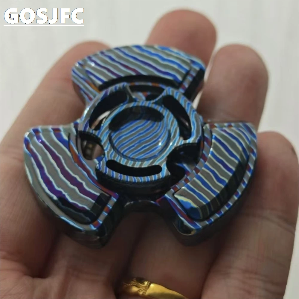 QEDC Zirkonium Damaskus Handspinner Metall Fidget Spinner Büro Schreibtisch Gadgets