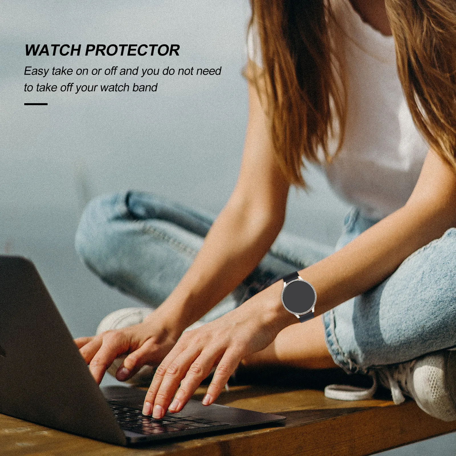 

Защитный чехол для часов с бриллиантовым декором, 2 шт., блестящий, с полной защитой краев, совместим с 4 Classic