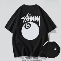 Front and back trendy brand simple letter American singer clothing 2025 summer high-quality T-shirt top loose pure cotton