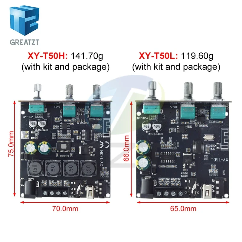 XY-T50H XY-T50L TPA3116D2 2x50W Bluetooth 5.0 Subwoofer HIFI Speaker Dual Channel Digital Audio Power Amplifie Board Stereo AMP