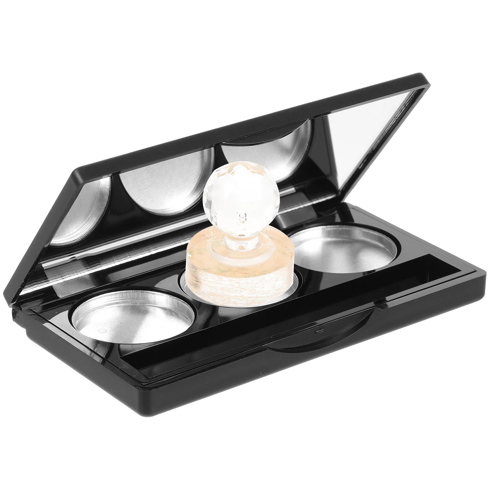 1 conjunto de paleta de sombra vazia, recipiente compacto para maquiagem de viagem, contém sombra, bálsamo labial, pó, bandeja reutilizável resistente com