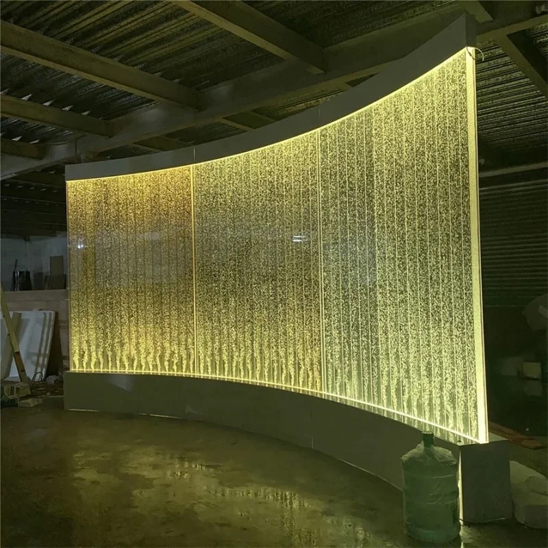 custom.Customized Curved RGB LED Bubble Wall Luxury Acrylic Square Shape Wireless/Remote Modern Floor/Wall Home
