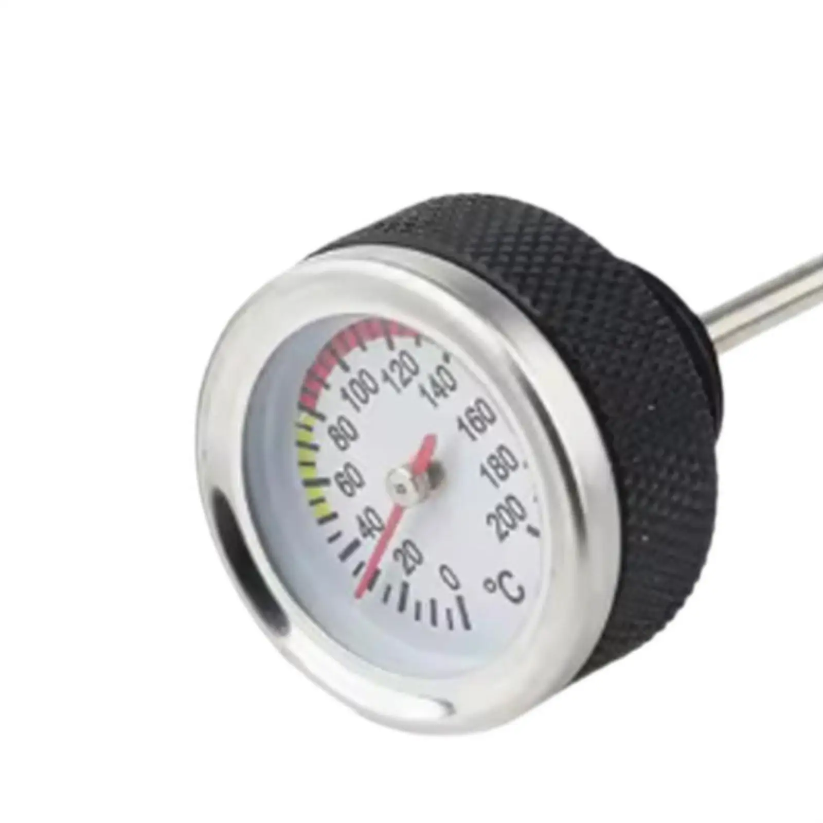 Oil Temperature Gauge Filler Caps 0-200°C High Performance Accurate Replaces Easy to Install Aluminum Alloy Oil Tank Dipstick