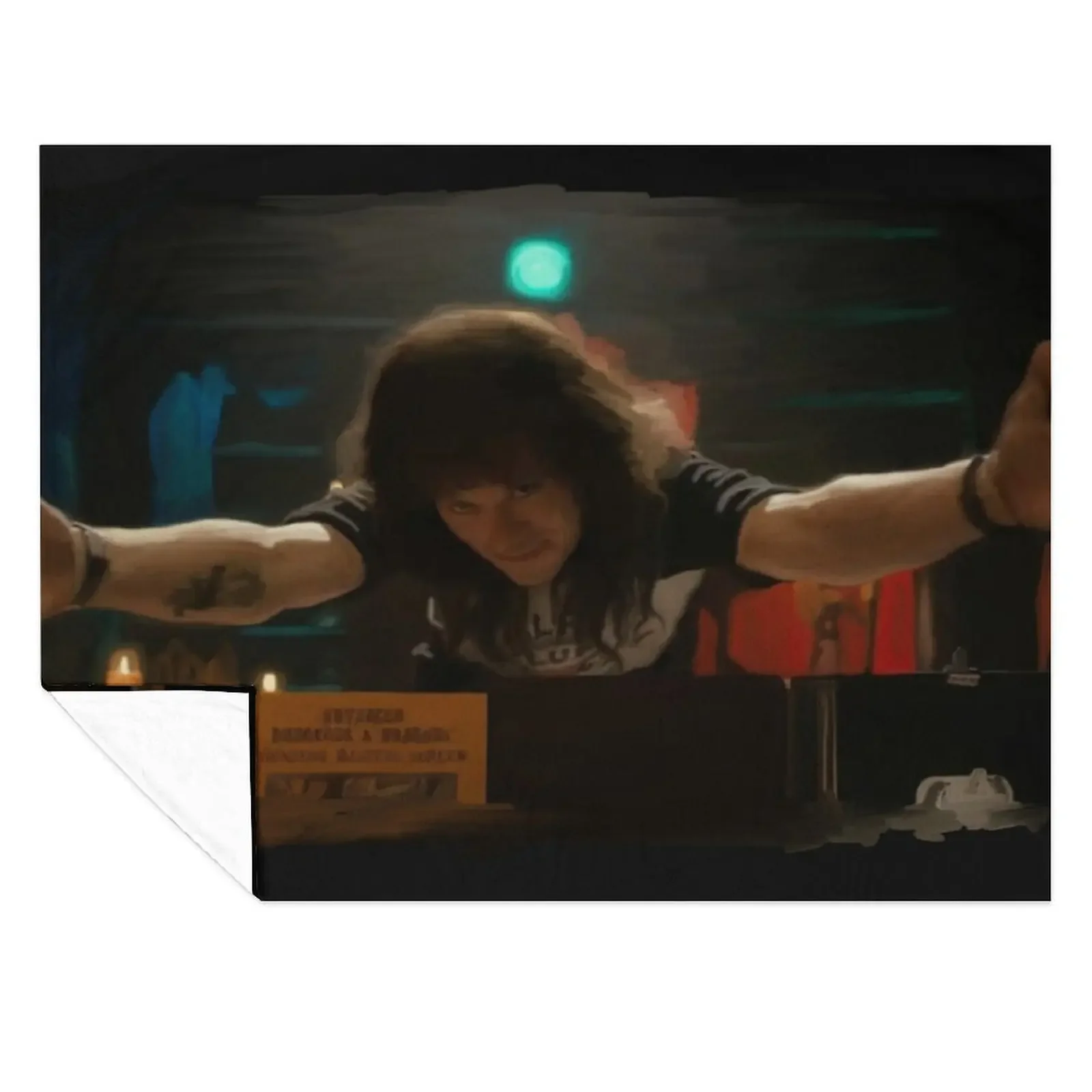 

Eddie Munson Watercolor Throw Blanket cosplay anime Sofas Furrys blankets and throws Blankets