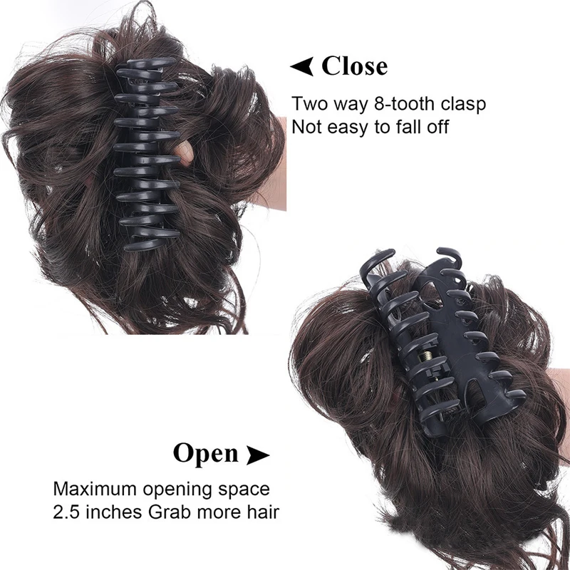 Synthetic Messy Hair Bun Claw Clip In Hair Extension for Women Curly Scrunchie Updo False Natural Hair With Tail Hairpiece