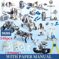 [Motor+Battery Box] 9686 Technology Building Block Set Gear Transmission Principle Model Children's Puzzle Toy Building Blocks