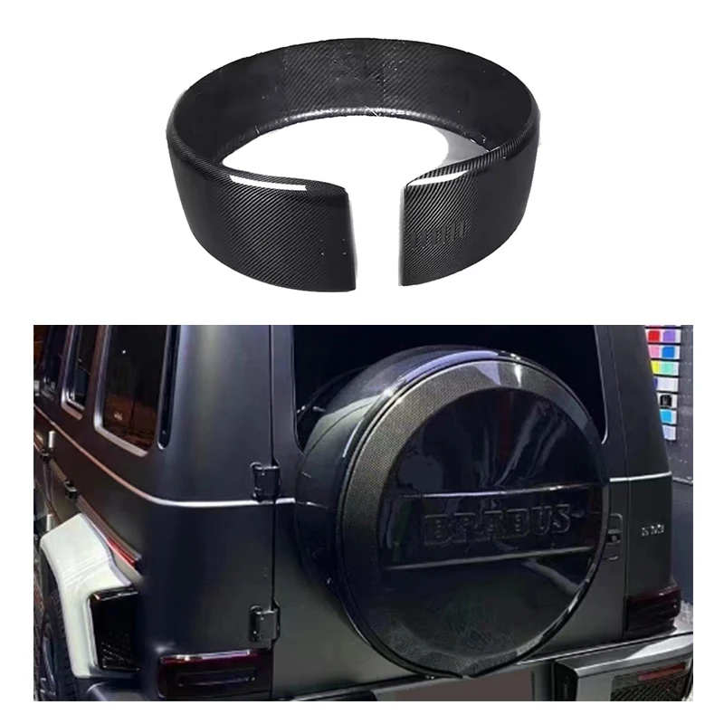 Dry Carbon Fiber Rear Spare Tire Ring Cover Frame Trim for Mercedes-Benz G-Class W463 W464 2019+