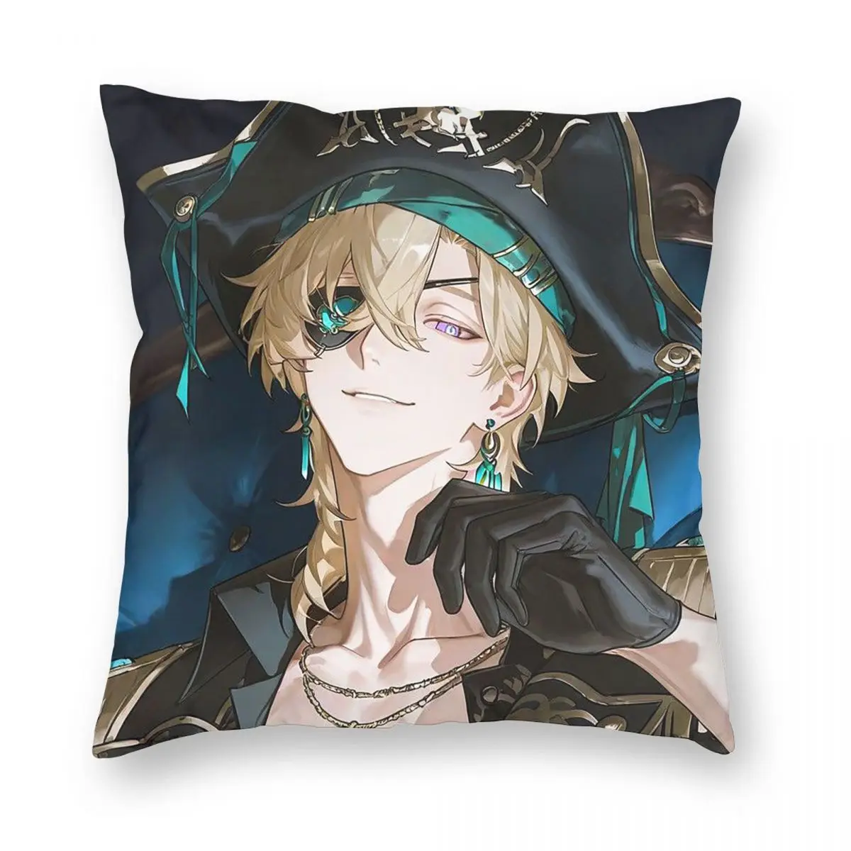 Game Honkai Star Rail Aventurine Square Pillowcase Pillow Cover Cushion Decor Comfort Throw Pillow for Home Bedroom