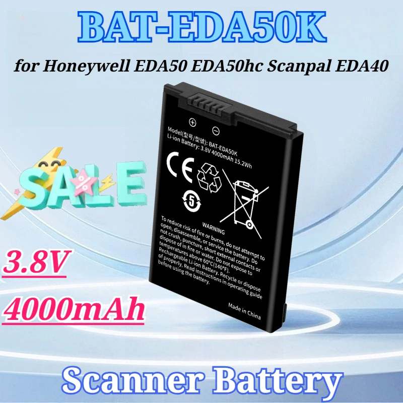 

For BAT-EDA50K 3.8V 4000mAh High Quality Battery for Honeywell EDA50 EDA50hc Scanpal EDA40 Barcode Scanner Replacement Battery