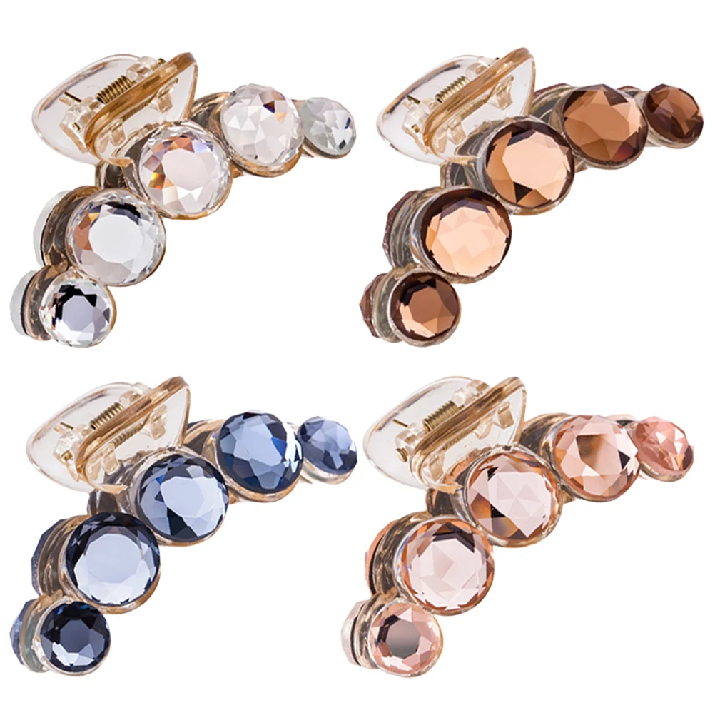 

4Pcs Simulation Crystal Catch Clip Easy to Use Ponytail Clips for Girls Women Elegant Hair Styling Accessories Gift