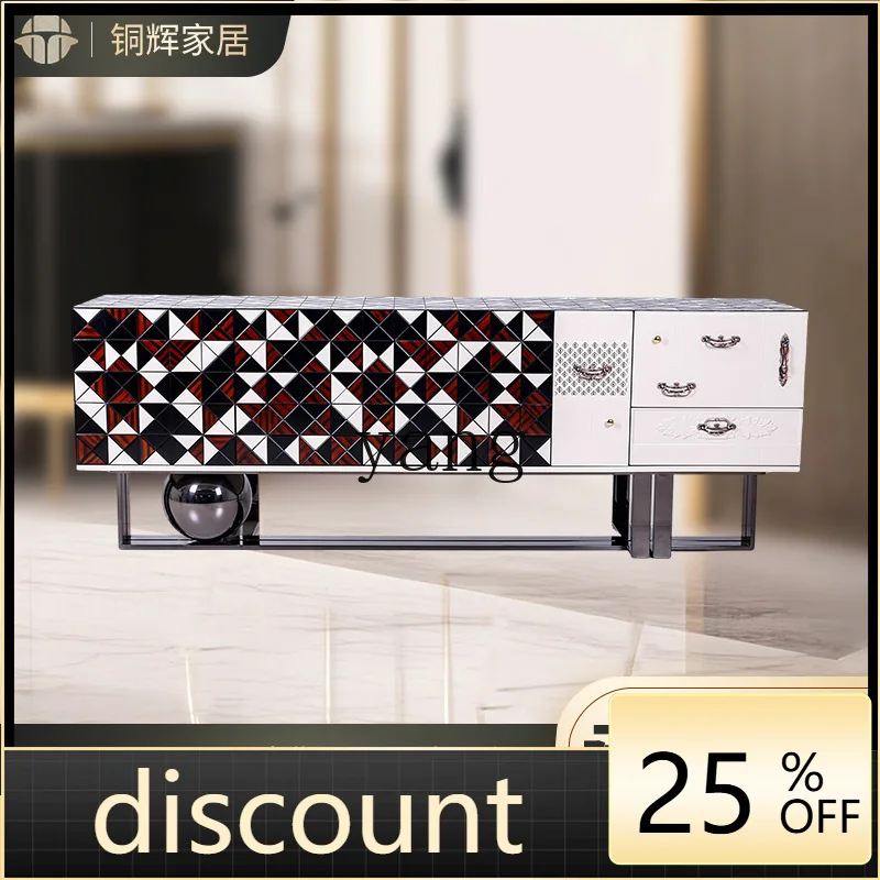 LH living room light luxury TV cabinet multi-drawer large capacity high-end side cabinet