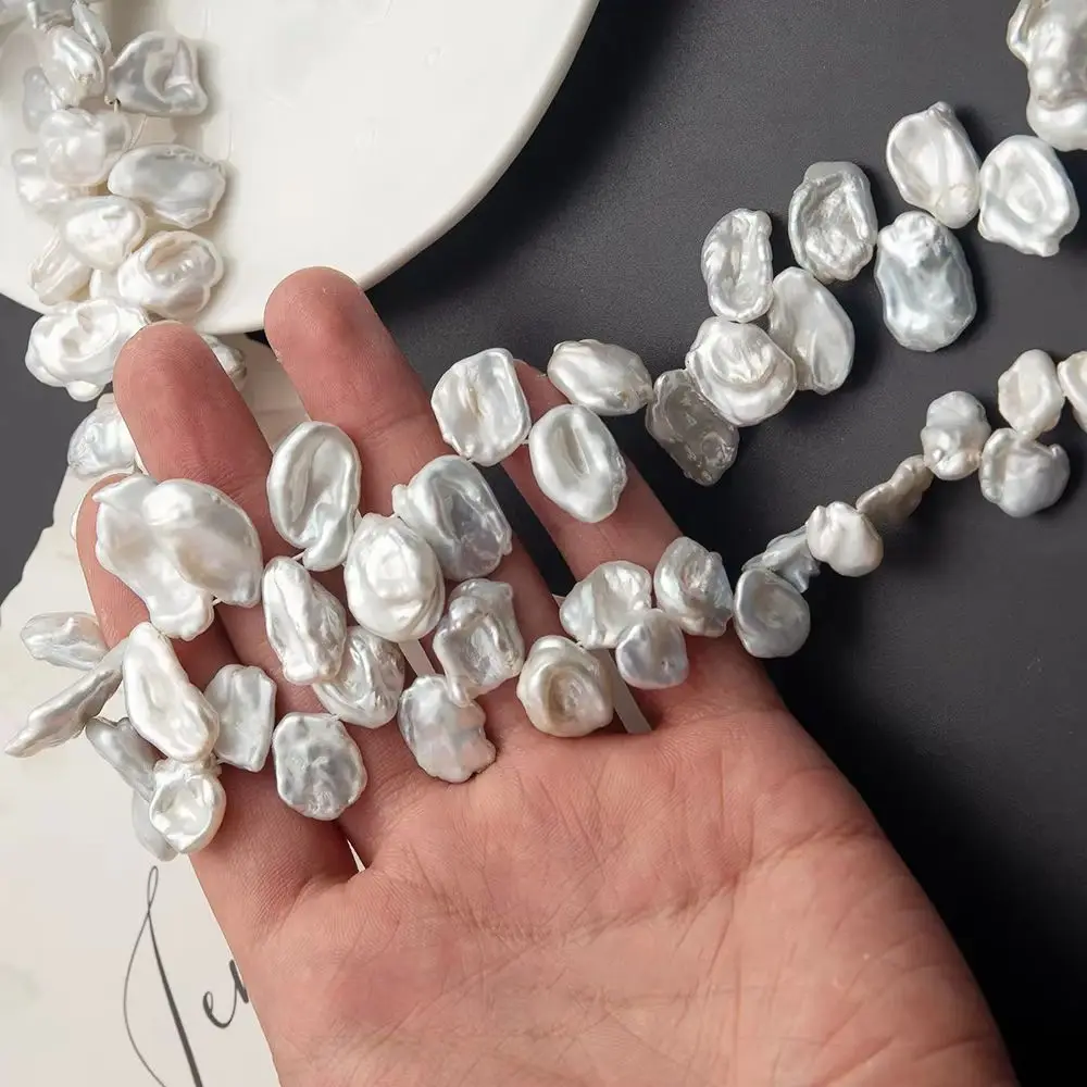 

White Natural Freshwater Pearl Irregular Leaf Shape Loose beads Charms Jewelry DIY Necklace Bracelet Earrings 10x12mm-12x26mm