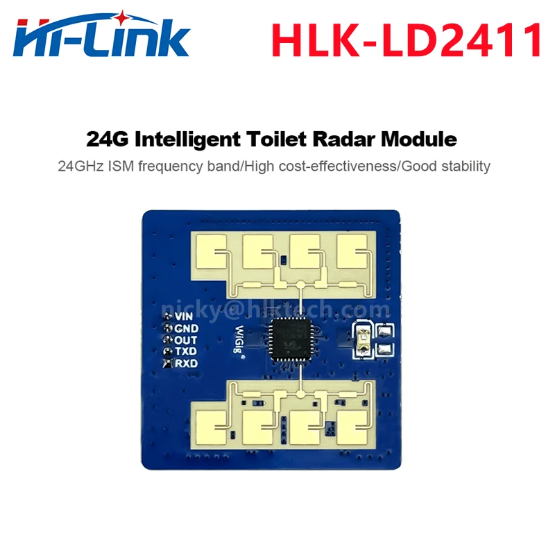 Hi-Link Rohs/FCC/CE 24G HLK-LD2410B LD2410C LD2420 LD2450 LD2410S Módulo de Radar de Sensor de movimiento de presencia humana inteligente para