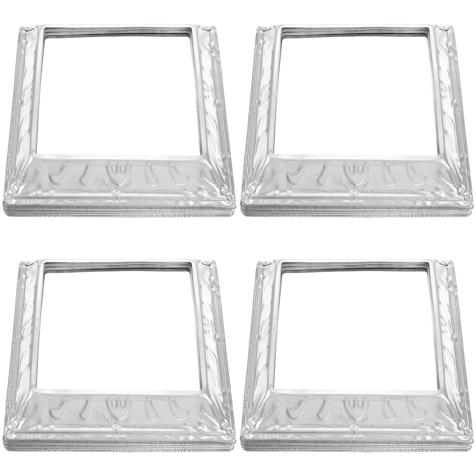 

4pcs Iron Sheet Foot Cover Square Trim For Handrail Railing Post Cover Deck Base Plate Replacement Post Base For Fence Porch