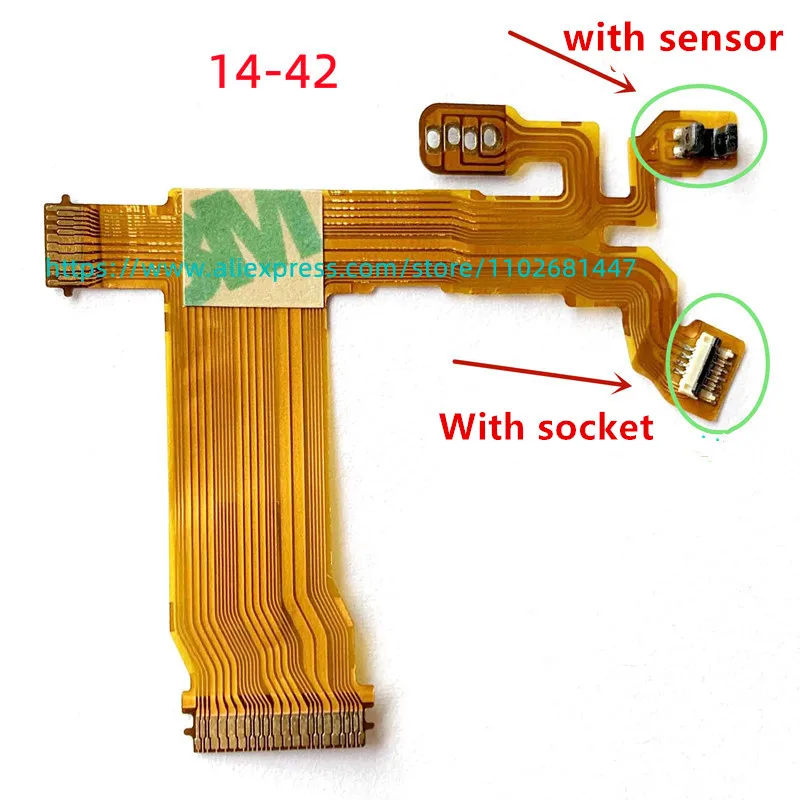 20pc Lens Aperture Flex Cable For Olympus M ZUIKO DIGITAL ED 14-42 mm 14-42mm f/3.5-5.6 EZ 37mm Caliber Repair Parts With Socket