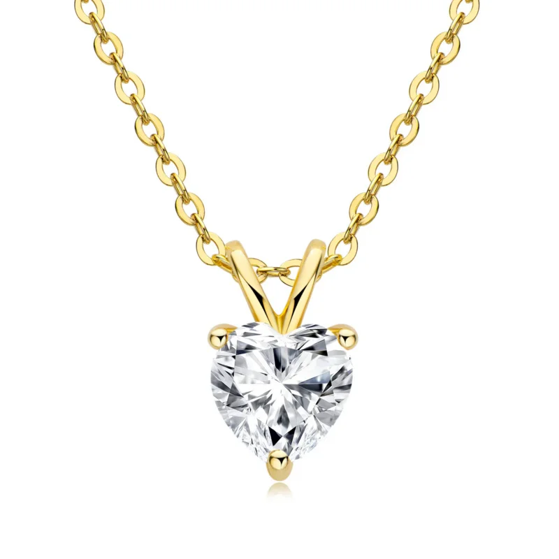 Collier pendentif Moissanite coupe coeur 2CT pour femme, argent regardé 100%, bijoux de luxe, cadeau de fête, certificat GRA, 925