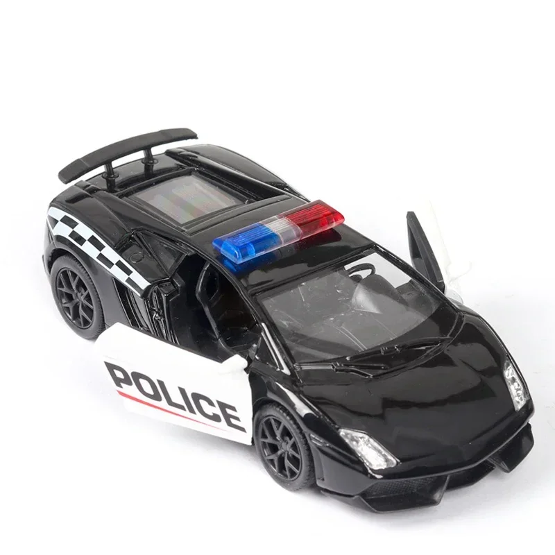 

1:36 Lamborghini LP570-4 Gallardo police scale wheel super sport car germany bull logo metal model diecast pull F334