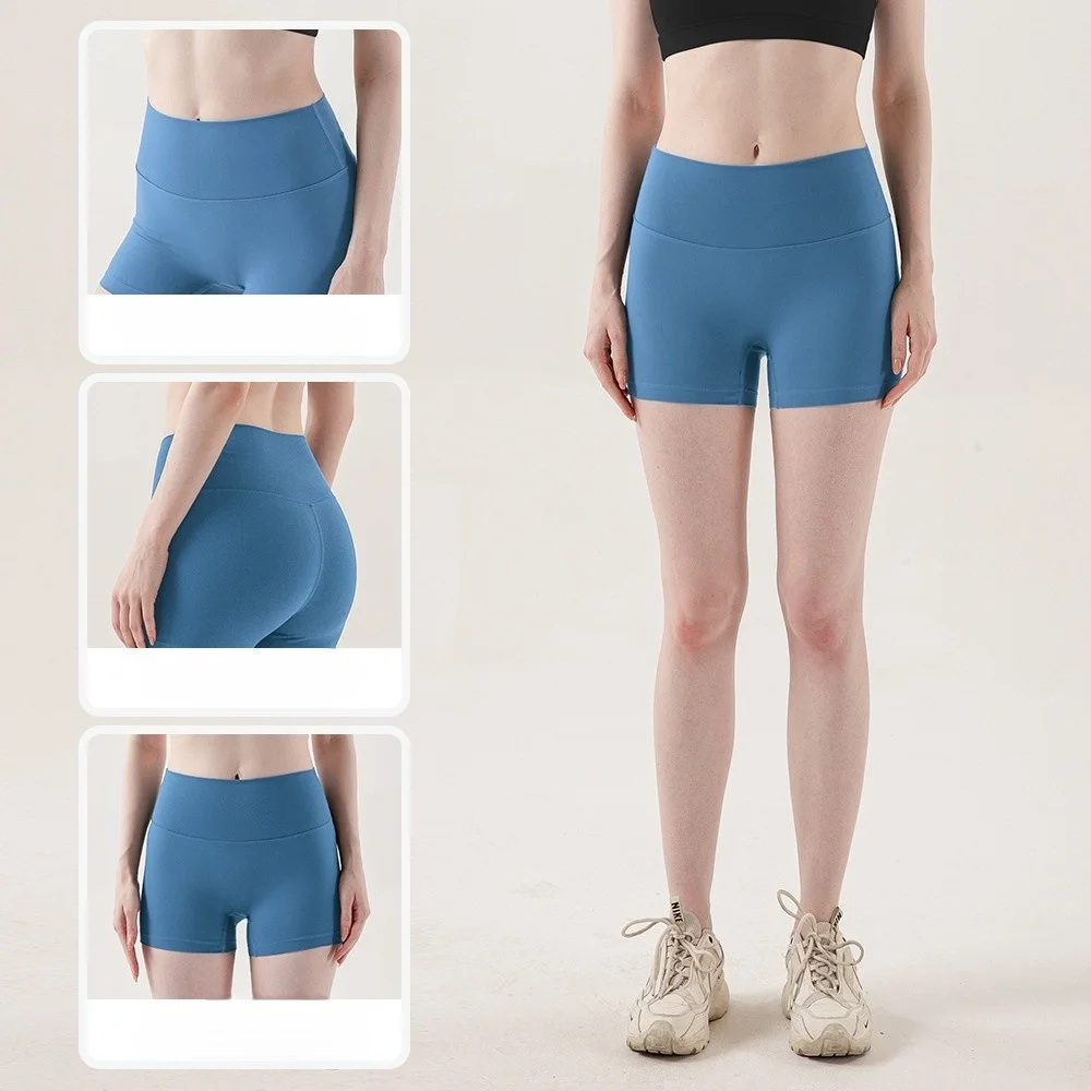 Shorts de Yoga Femininos Bonitos, Detalhes para Academia, Esportivos, Elásticos, Brancos, Secagem Rápida, Básicos para Meninas