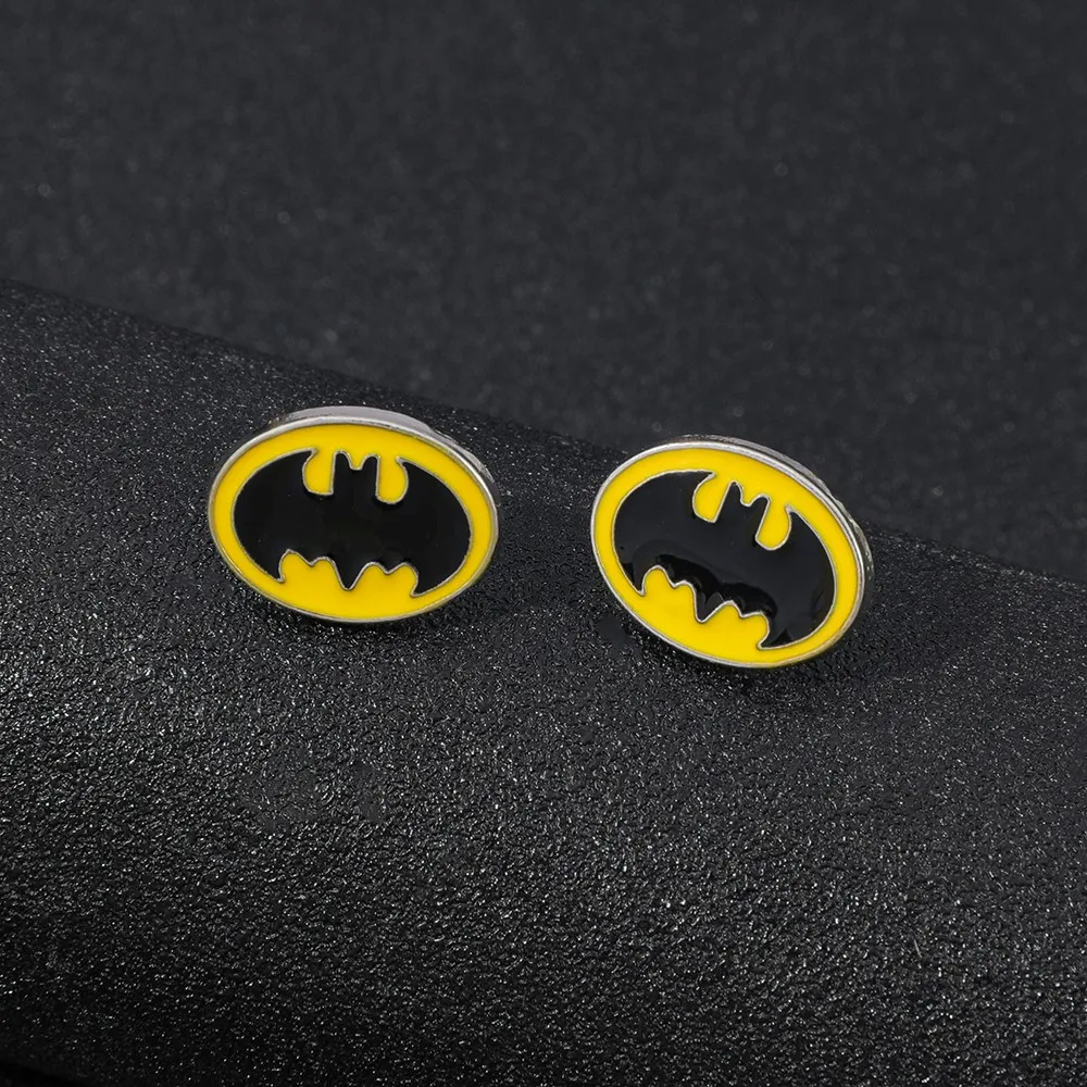 Superhero Creative Logo Earrings Trendy Cool Movie Figure Ear Stud for Women Men Cosplay Jewelry Fashion Accessory Gift