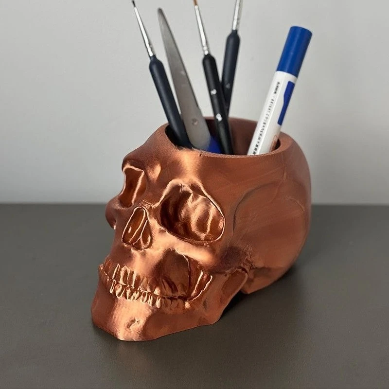 الجمجمة نموذج حامل قلم ثلاثية الأبعاد الطباعة منظم سطح المكتب مستشفى المنزل مكتب ديكور طالب مقلمة هالوين الديكور #5