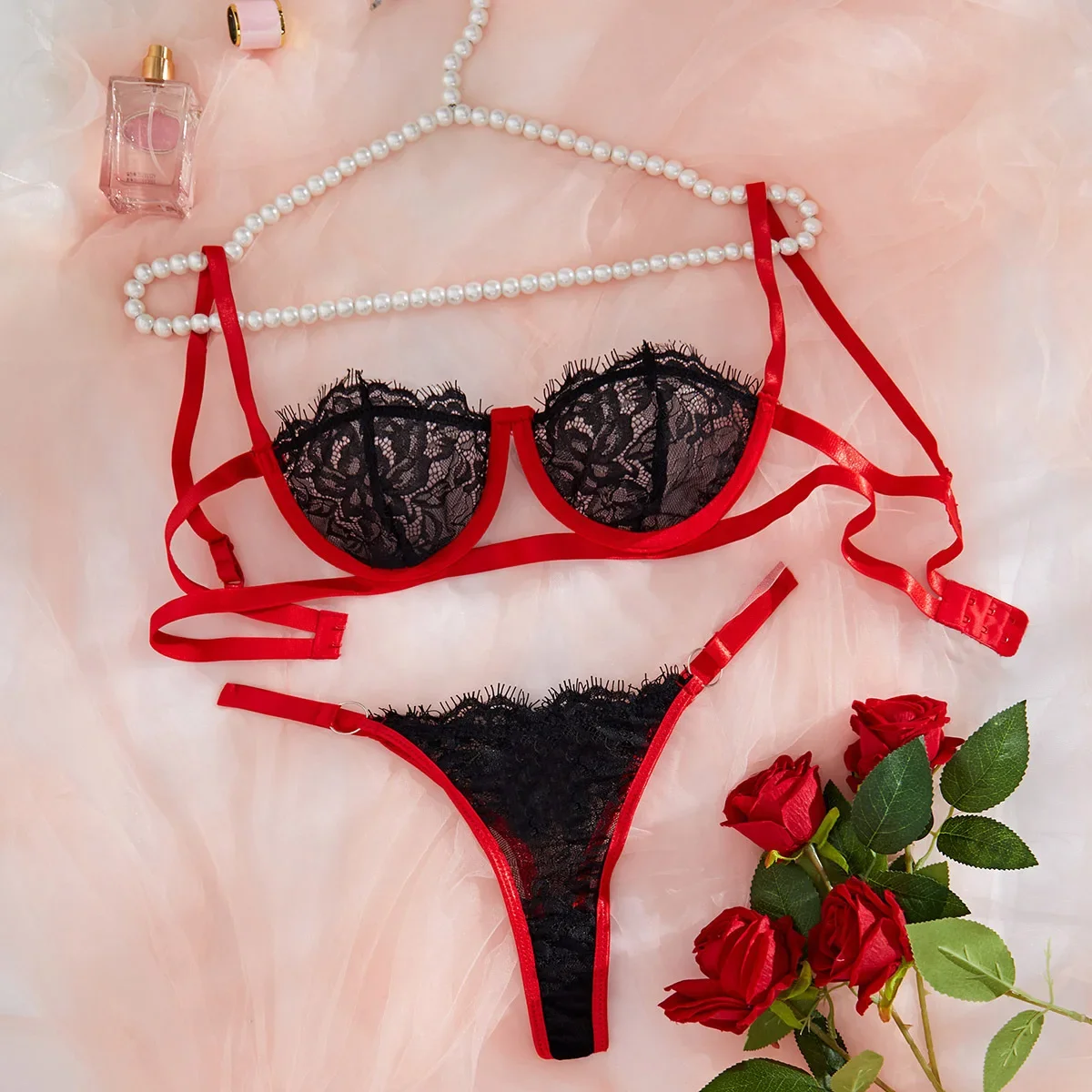 Cosplay Lingerie erotica sexy Reggiseno e slip da donna Giarrettiere Set di lingerie sexy per il sesso Set di biancheria intima da donna Costumi sexy femminili