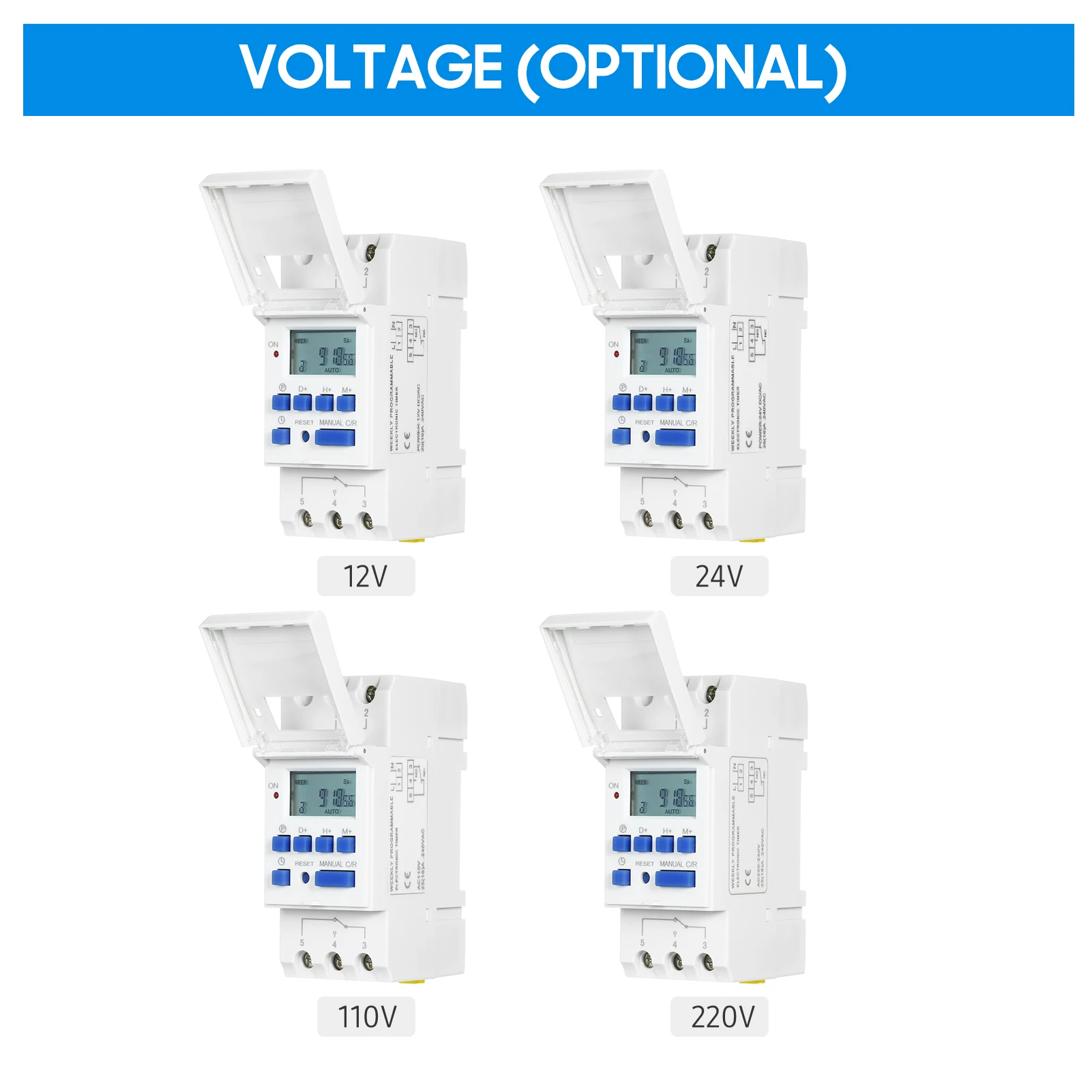 THC15A Timer Switch Din Rail Mount Digital Weekly programmabile Microcomputer elettronico 220V 110V 12V 24V 48V Bell Ring Relay