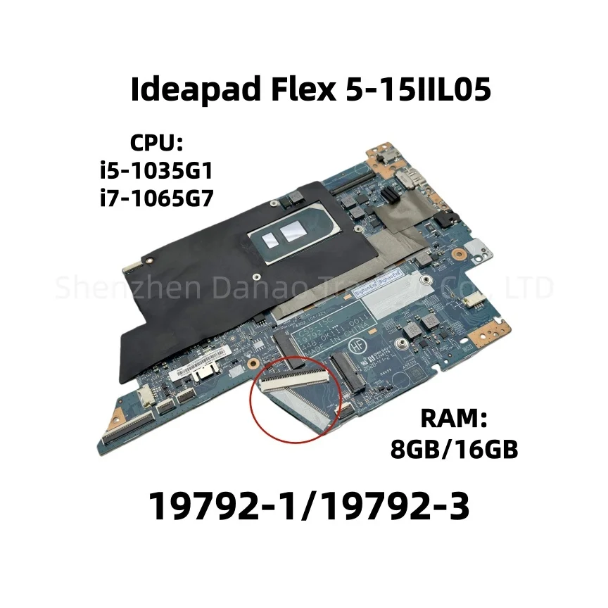 19792-1/19792-3 para Lenovo Ideapad Flex 5-15IIL05 placa base para ordenador portátil con Core i5-1035G1 i7-1065G7 CPU 8GB/16GB-RAM UMA LC55-15C